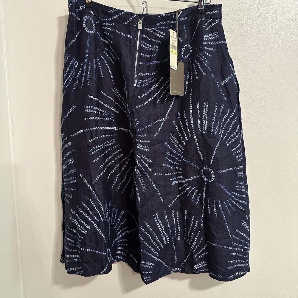 Tommy Bahama Women's Bastille Burst Navy Linen Skirt‎ Sz 4 Boho Hippie Beachy